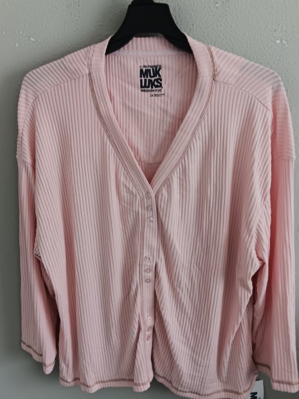 MUK LUKS Butter Knit Western Prairie Pajama Set, Sz 2X a698301 - Picture 3 of 6